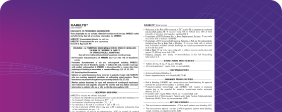 Download the full prescribing information for XARELTO® (rivaroxaban)